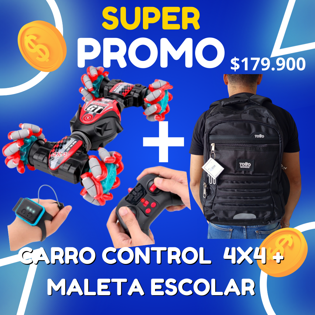 combo Carro 4×4 Sensor Mano y  Maleta GRATIS